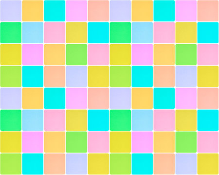 abstract seamless geometric pattern: multicolor rounded square textured tiles backgroundの写真素材