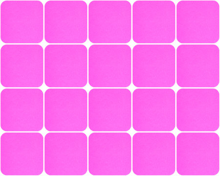 abstract seamless mosaic pattern: close up of pink rounded square textured tiles on white backgroundの写真素材