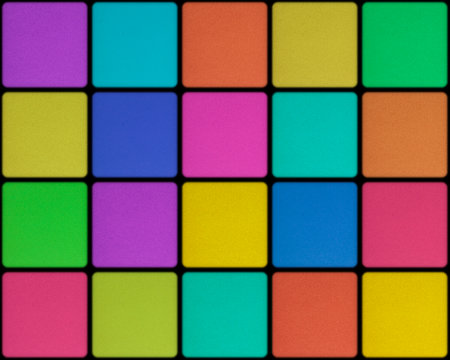 abstract seamless mosaic pattern: close up  of multicolor textured tiles on black backgroundの写真素材