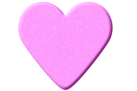 pink color glitter valentineisolated on white backgroundの写真素材