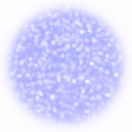 abstract Christmas backdrop: circle with light blue bokeh against white backgroundの写真素材