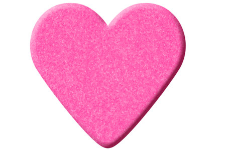 pink color 3d glitter valentine isolated on white backgroundの写真素材