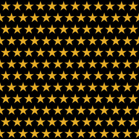 abstract seamless pattern: golden color glitter stars against black backgroundの写真素材