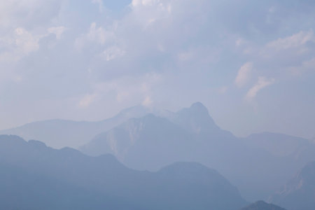 natural landscape: view on Taurus Mountains from Kemer, Turkeyの写真素材