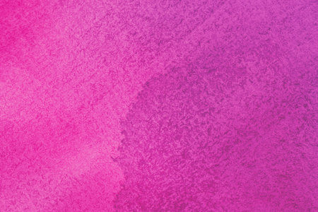 abstract artistic backdrop: close up of canvas stained with pink and purple paintsの写真素材