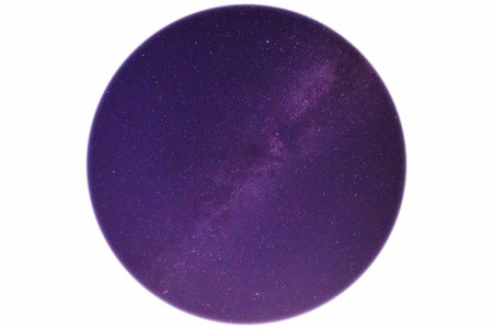 round shape with Milky Way galaxy in night sky isolated on white backgroundの写真素材