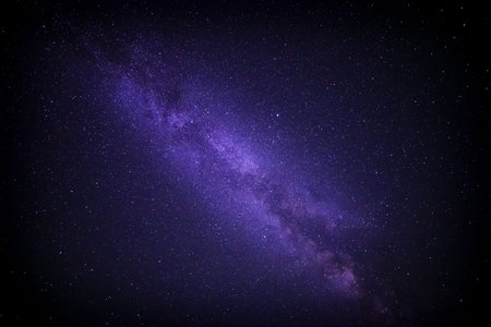 abstract natural backdrop: view on Milky Way galaxy in dark blue starry night sky