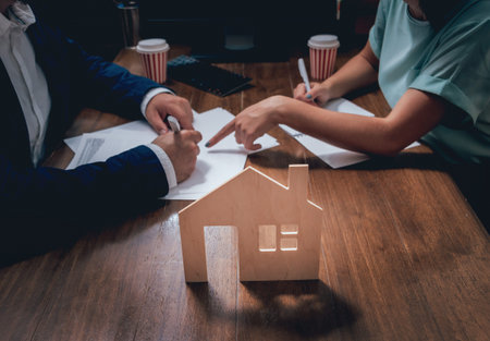 Man sign a home insurance policy on home loans