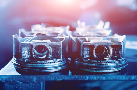 Repairing engine at service station. Car repair. Backgroundの写真素材