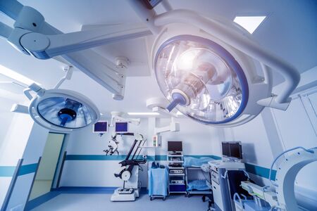 Modern equipment in operating room. Medical devices for neurosurgery. Backgroundの写真素材