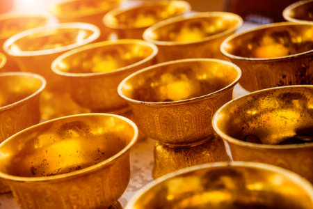 Symbols of Buddhism. South-Eastern Asia. Details of buddhist temple in Thailand.