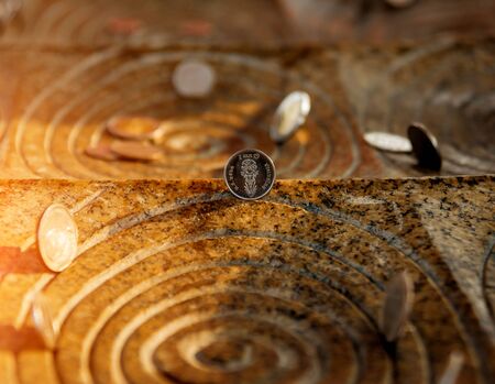 Symbols of Buddhism. South-Eastern Asia. Details of buddhist temple in Thailand.の写真素材