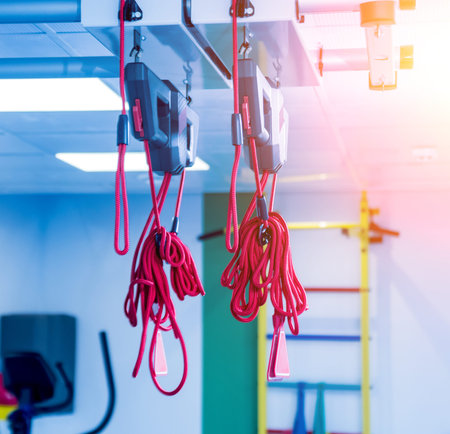 Physiotherapy. Suspension training therapy equipment. Suspension-based exercise