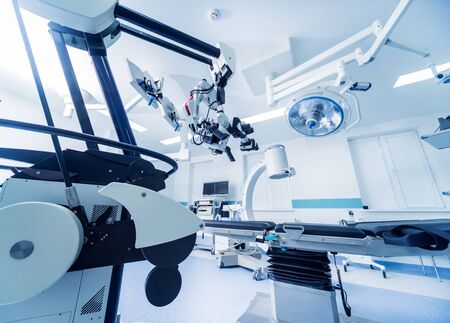 Modern equipment in operating room. Medical devices for neurosurgery. Backgroundの写真素材