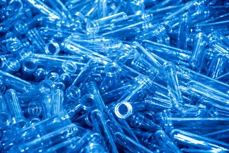 PET preforms for blowing of plastic bottles. High technology Plastic bottle manufacturing industrial.の写真素材