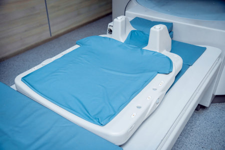Medical equipment. MRI room in hospital. Background.