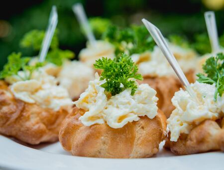 Sandwiches on a large plate. Catering. Restaurant.の写真素材