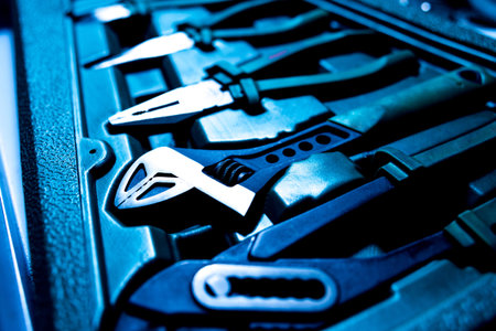 Tools in auto repair service. Auto service backgroundの写真素材