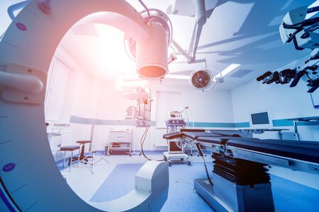 Modern equipment in operating room. Medical devices for neurosurgery.の写真素材