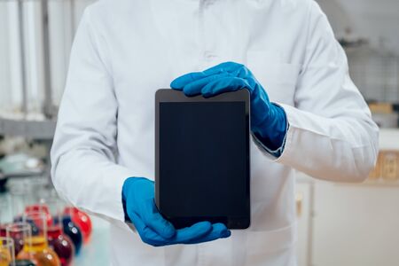 Science technician at work in the laboratory.の写真素材