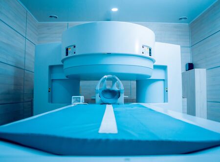 Medical equipment. MRI room in hospital. Backgroundの写真素材