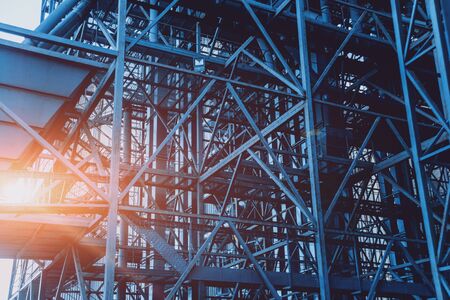 Modern silos for storing grain harvest. Agriculture. Backgroundの写真素材