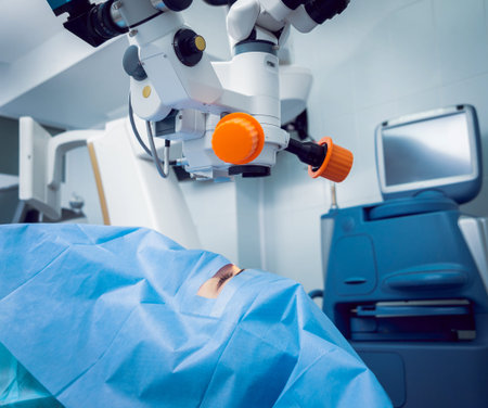 The operation on the eye. Cataract surgery