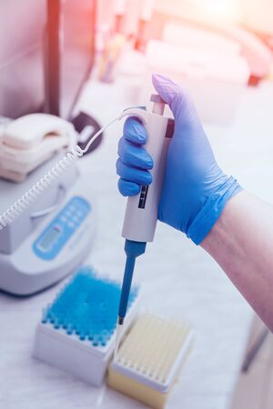 Medical equipment. Biochemistry test technology. Medical background.の写真素材