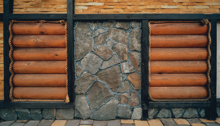 Old wooden chalet with decoration. Autentic background