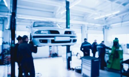 Auto repair service. Blurred background. Auto repair service. の写真素材