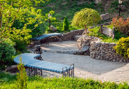 Landscape design. Beautiful background. Nature park Outdoorsの写真素材