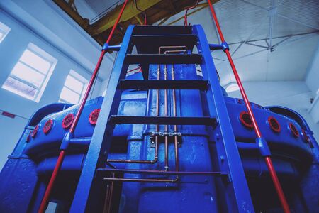 Turbine generators. Hydroelectric power plant and electrical equipment.の写真素材