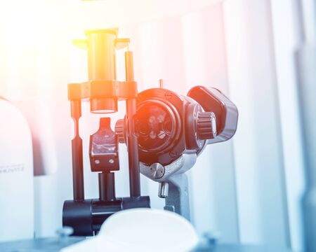 Slit lamp and biomicroscope binoculars. Modern ophthalmic equipment. Backgroundの写真素材