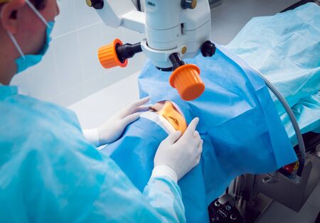 The operation on the eye. Cataract surgery.の写真素材