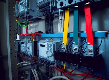 Electrical equipment. Wires and insulation. Background and texture.の写真素材