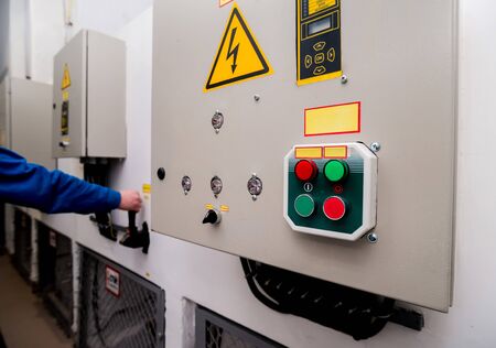 Hydroelectric power plant panel control. Electrical equipment.の写真素材