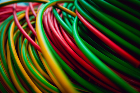 Electrical equipment. Wires and insulation. Background and texture