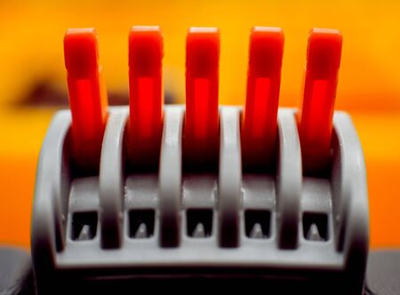 Electrical equipment. Electricity cables, wires and insulation. Background and textureの写真素材