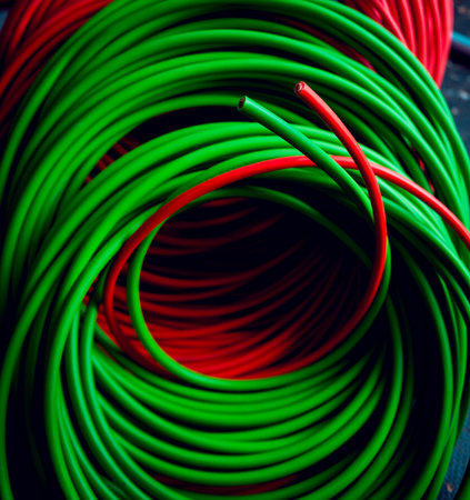 Electrical equipment. Wires and insulation. Background and texture.