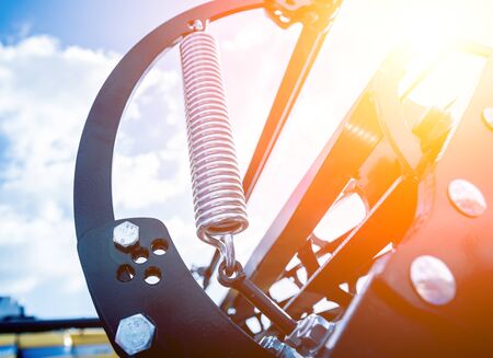 Modern agricultural machinery and equipment. Industrial details.の写真素材