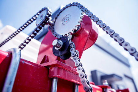 Modern agricultural machinery and equipment. Industrial details.