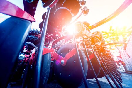Modern agricultural machinery and equipment. Industrial details.の写真素材