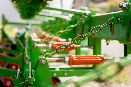 Modern agricultural machinery and equipment. Industrial details.