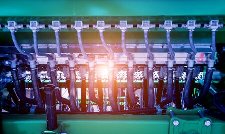 Modern agricultural machinery and equipment. Industrial details.の写真素材