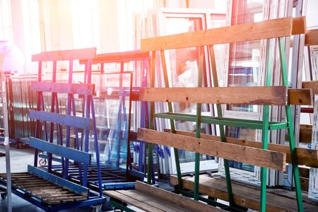 Factory for aluminum and PVC windows and doors production.の写真素材