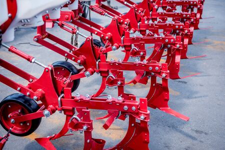 Modern agricultural machinery and equipment. Industrial details.の写真素材