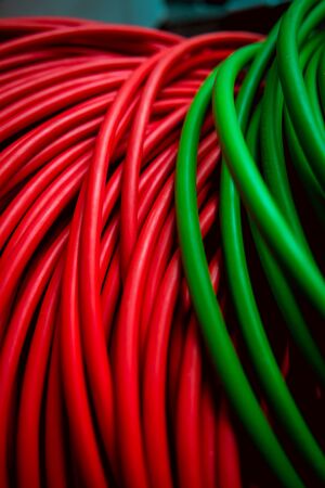 Electrical equipment. Wires and insulation. Background and textureの写真素材