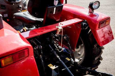 Modern agricultural machinery and equipment. Industrial details. Agricultural exhibition