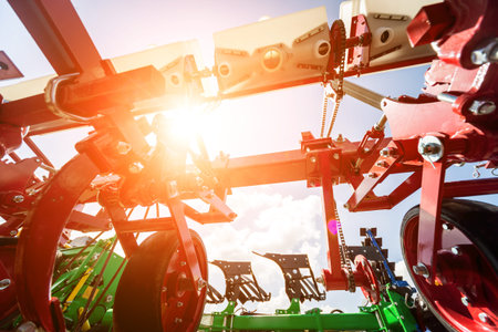 Modern agricultural machinery and equipment. Industrial details.