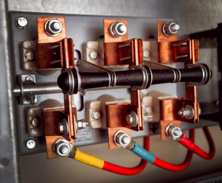 Electrical equipment. Wires and insulation. Background and texture